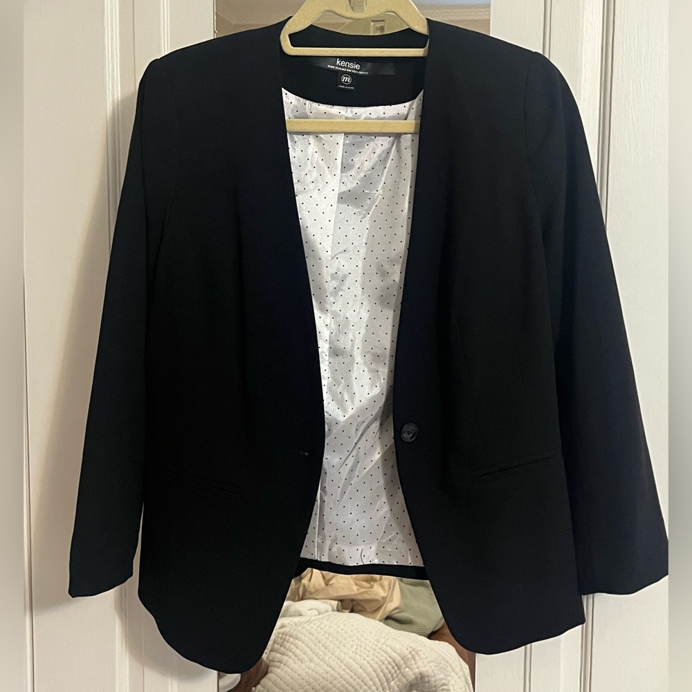 Banana Republic Black Blazer with Polka Dot Interior